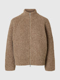 Anjuli Ls Knit Zip Cardigan - Delicioso Melange