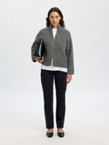 Anjuli Ls Knit Zip Cardigan - Medium Grey Melange