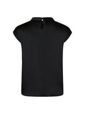Fleur Drapy Satin Blouse - Svart