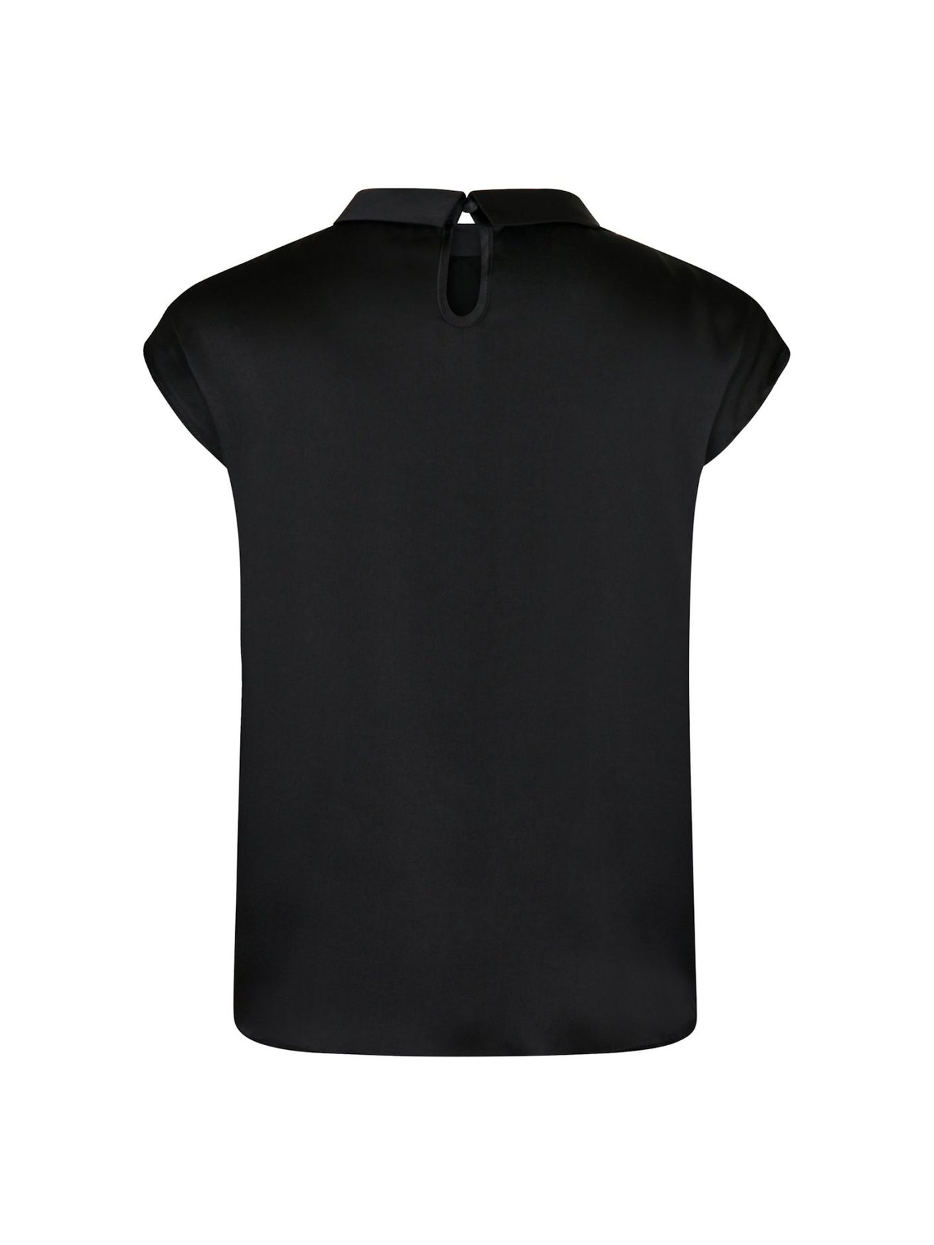 Fleur Drapy Satin Blouse - Svart