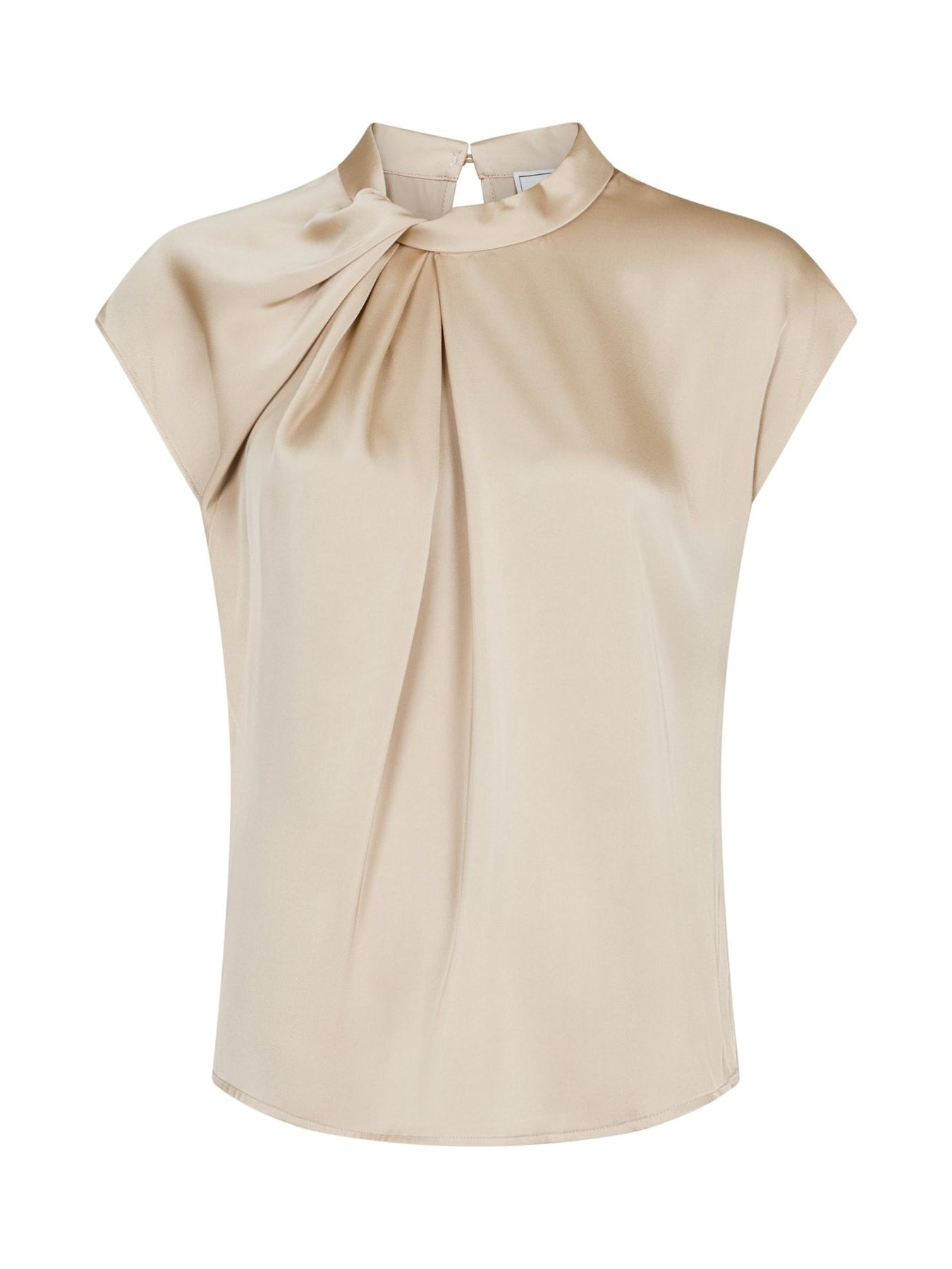 Fleur Drapy Satin Blus - Dark Sand