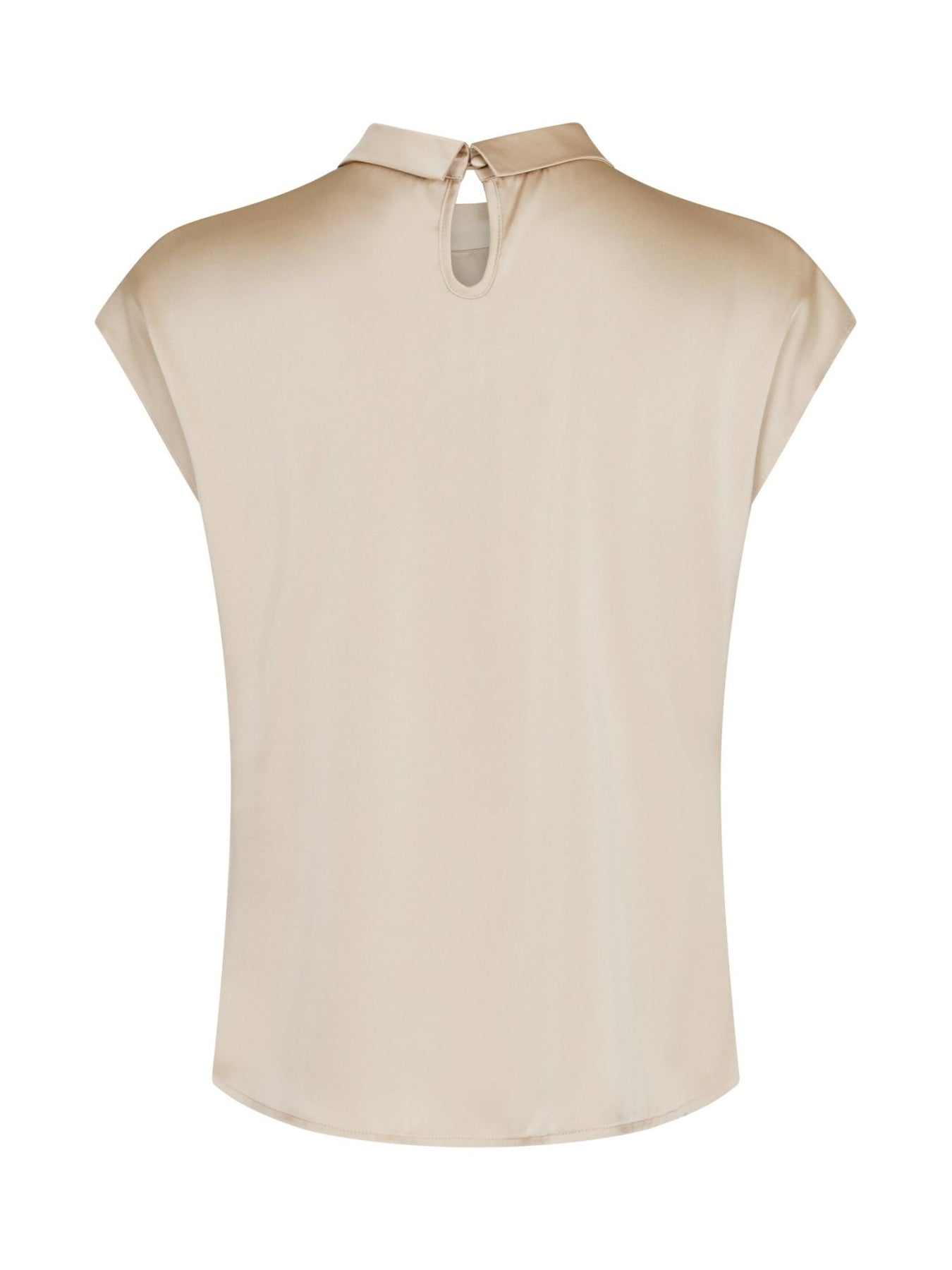 Fleur Drapy Satin Blus - Dark Sand