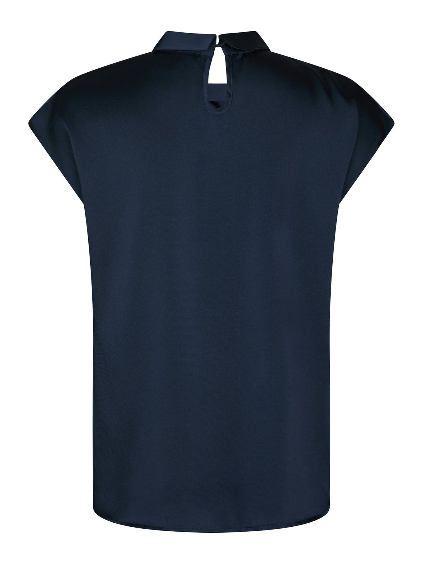 Fleur Drapy Satin Blus - Marinblå