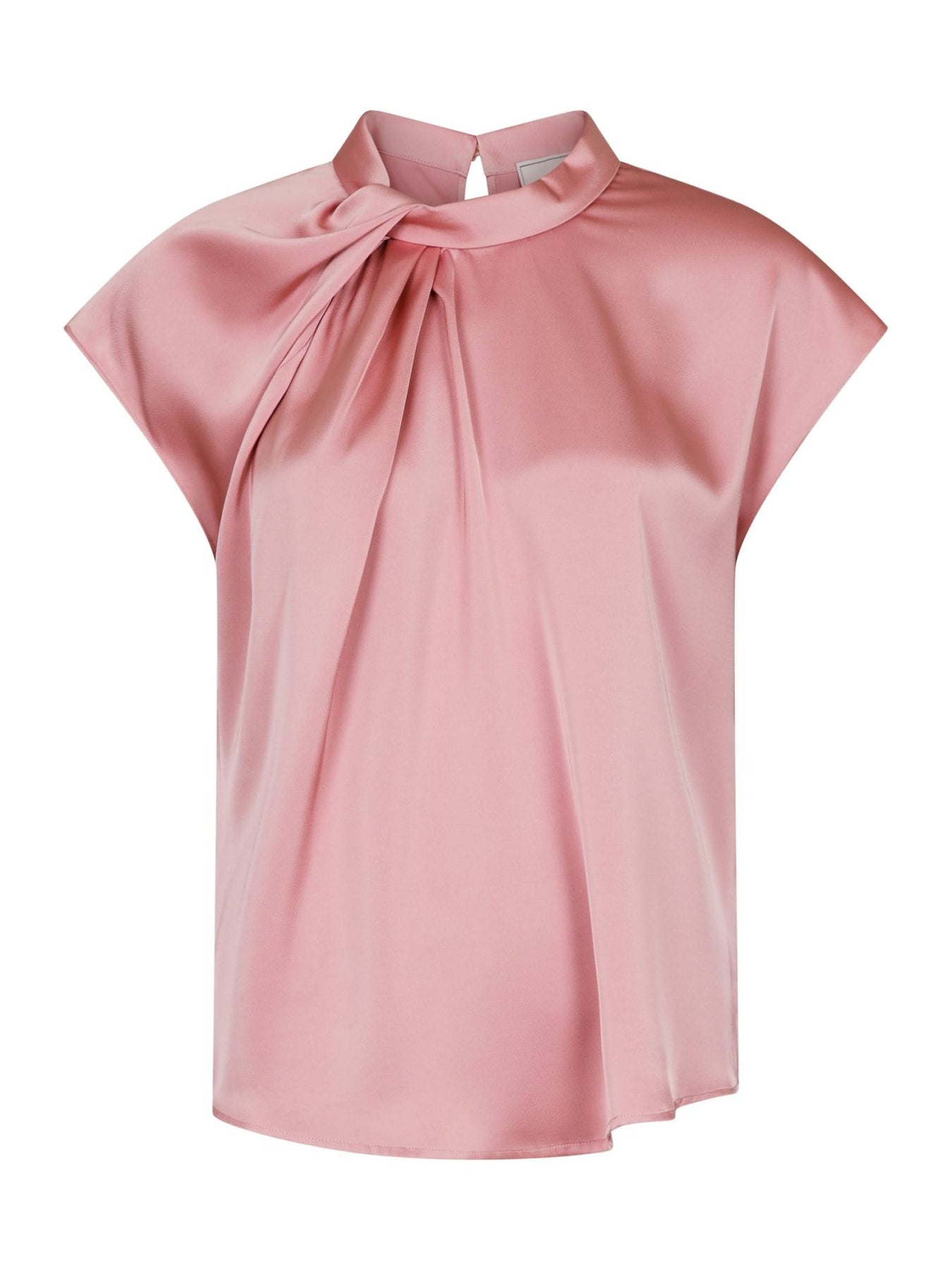 Fleur Drapy Satin Blouse - Light Pink