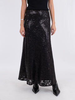 Vicky Sequins Skirt - Black