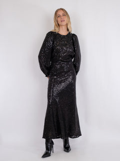 Vicky Sequins Skirt - Black