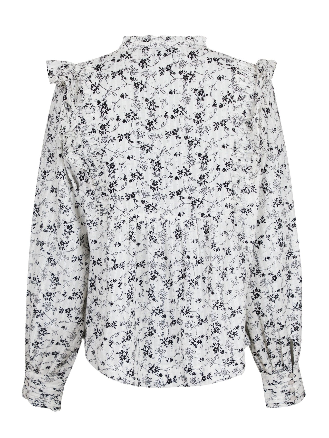 Alicia Stitch Flower Blouse - Off White