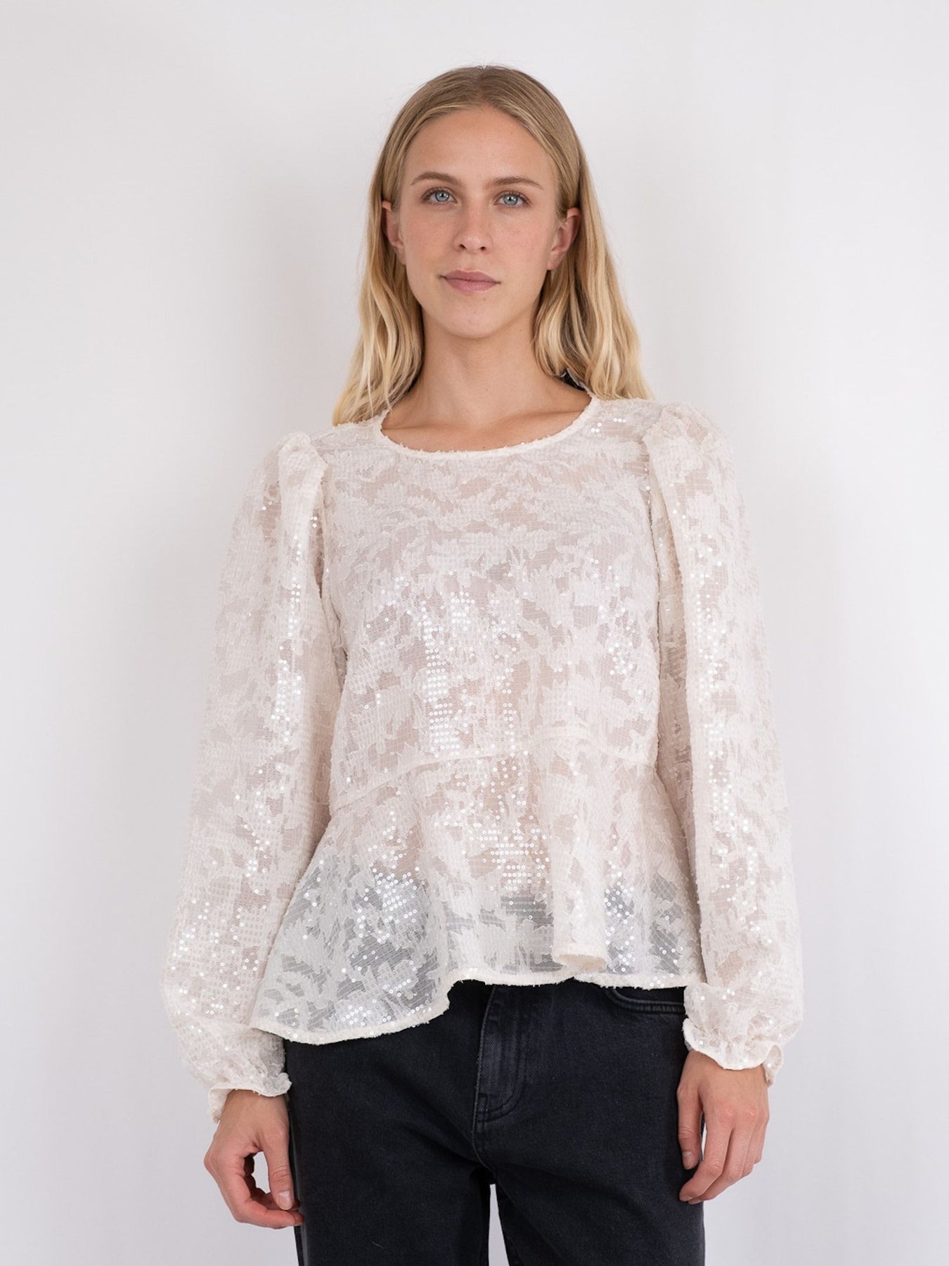 Rizzo Sequins Blouse - Ivory