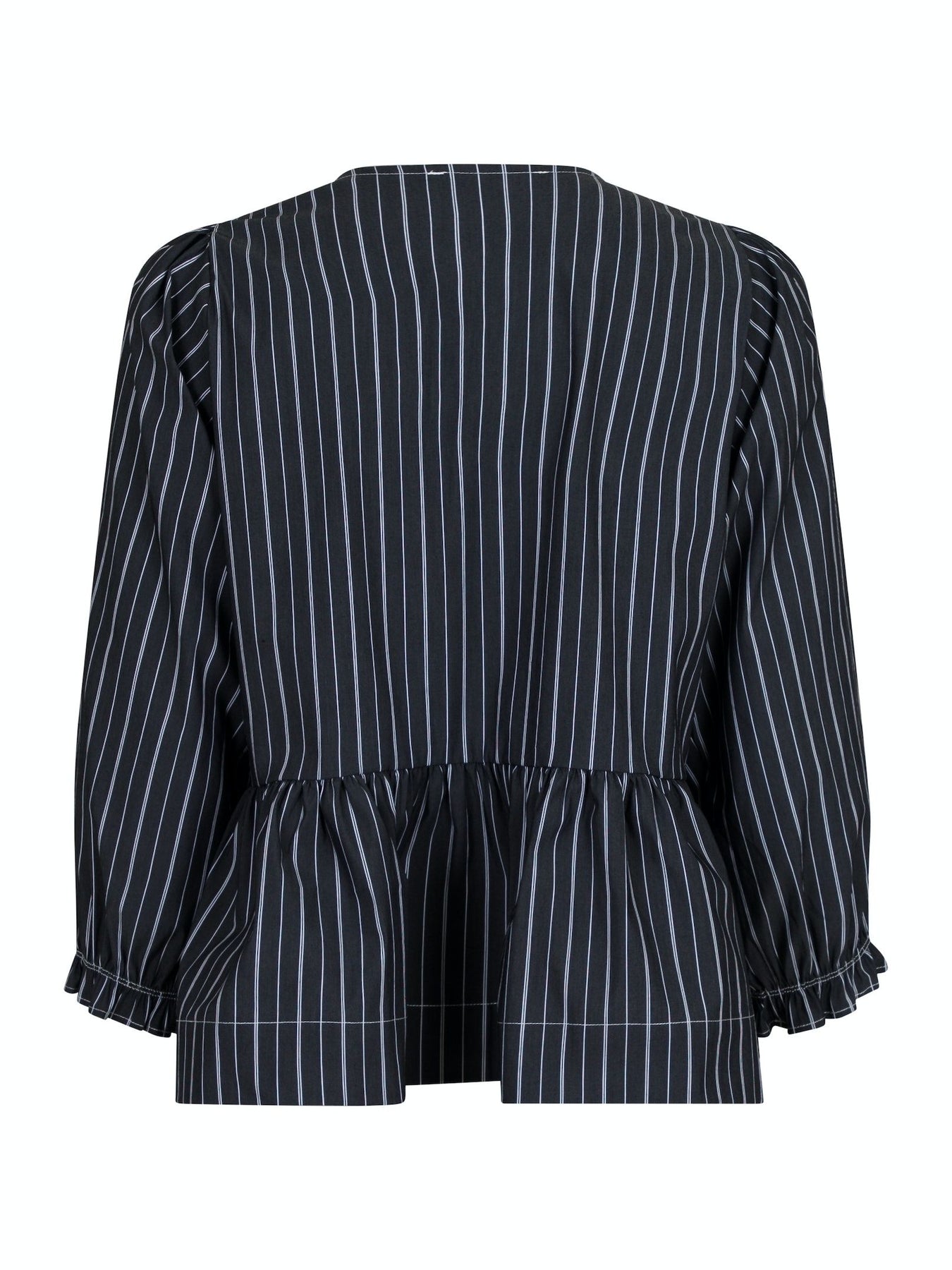 Bella Double Stripe Blouse - Dark Grey