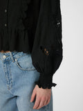 Petrine Embroidery Blouse - Black