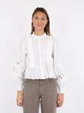 Petrine Embroidery Blouse - White