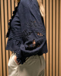 Petrine Embroidery Blouse - Navy