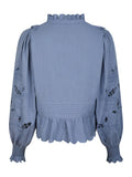 Petrine Embroidery Blus - Dusty Blue
