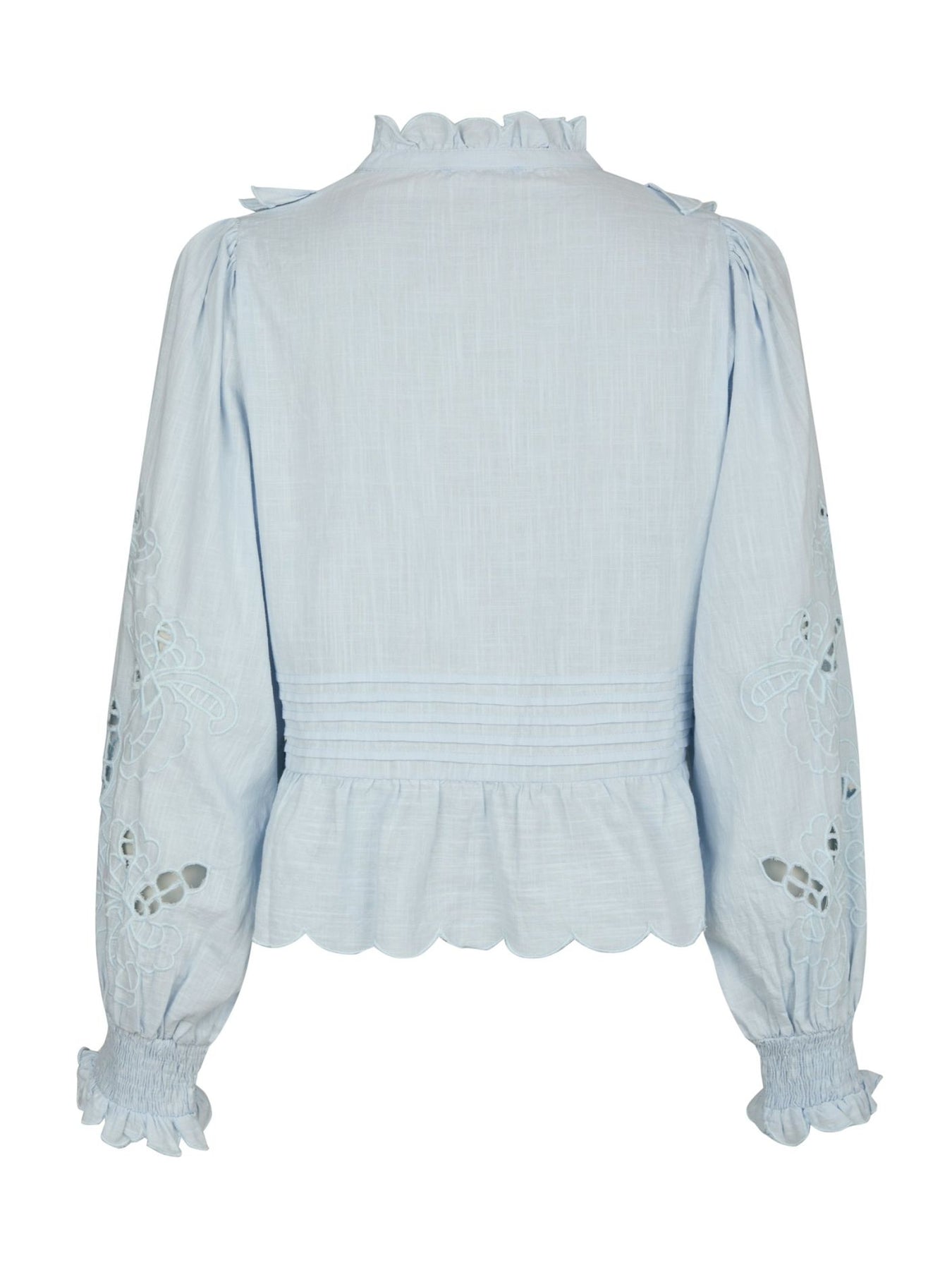 Petrine Embroidery Blus - Light Blue