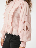 Petrine Embroidery Blouse - Rosa