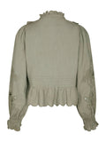 Petrine Embroidery Blus - Smoke Green