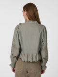 Petrine Embroidery Blus - Smoke Green