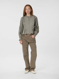 Petrine Embroidery Blus - Smoke Green