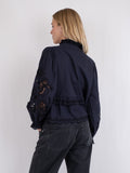 Kimmo Embroidery Blouse - Navy