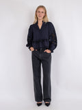 Kimmo Embroidery Blouse - Navy