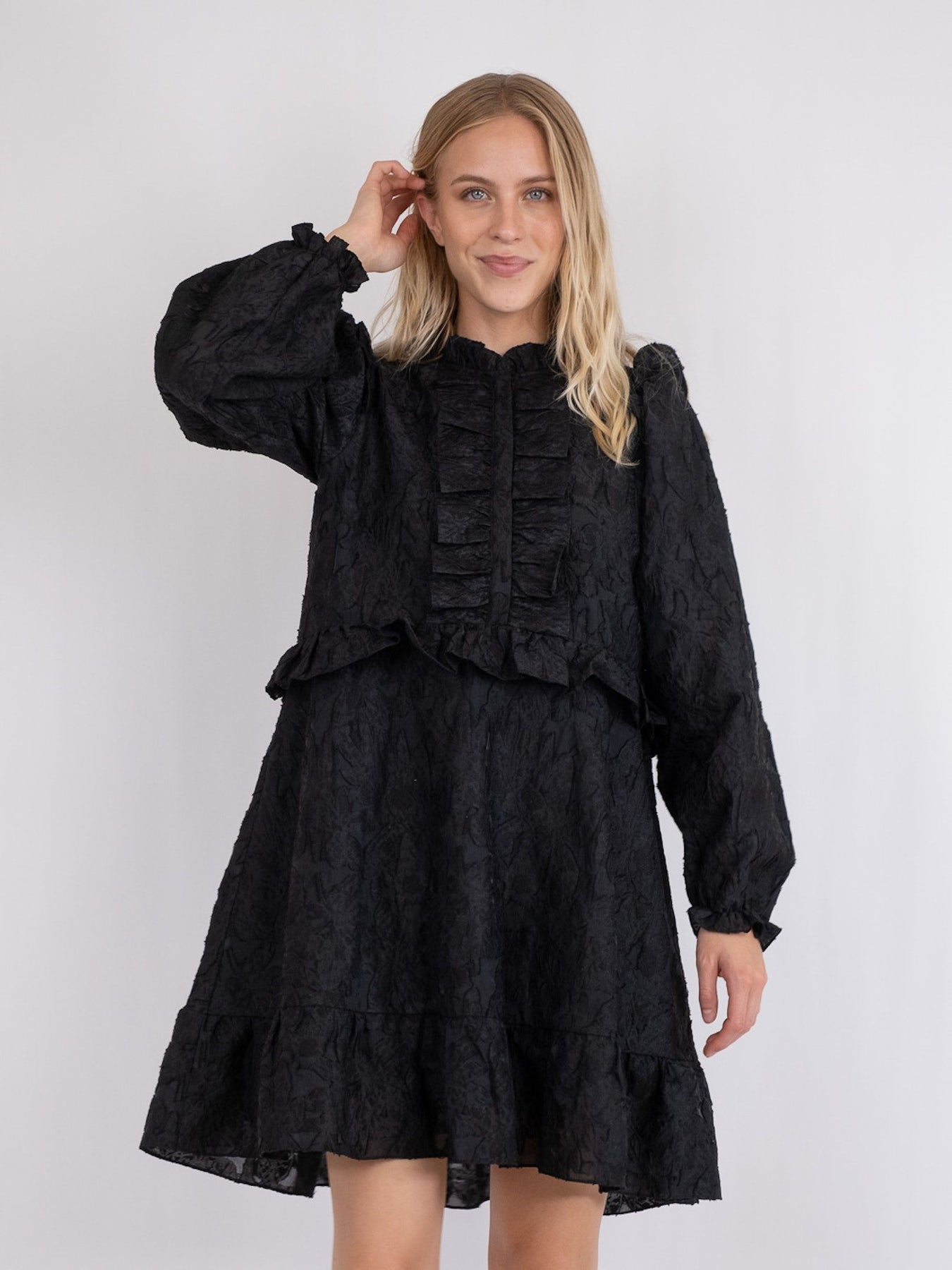 Zinka Flower Dress - Black