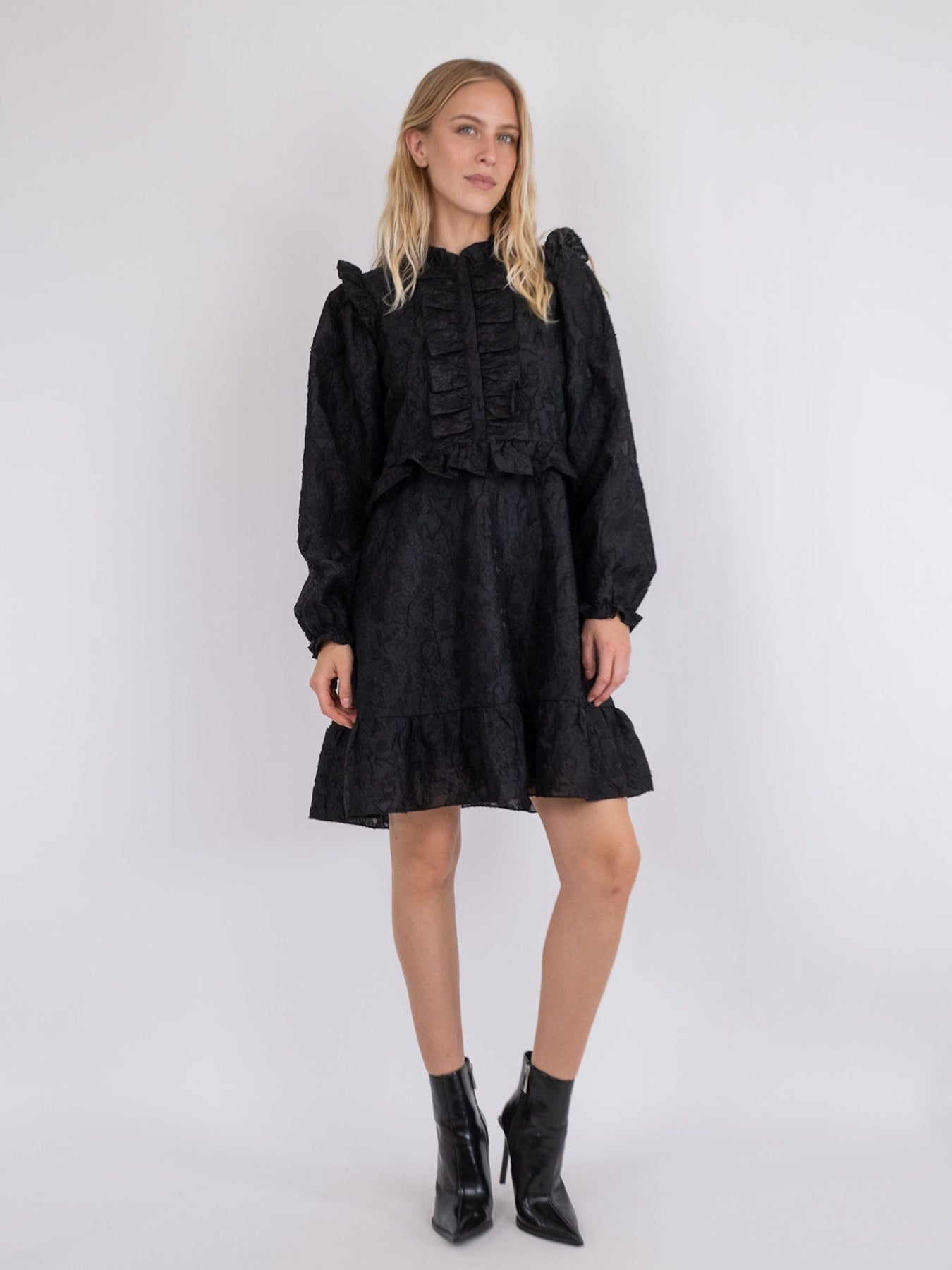 Zinka Flower Dress - Black
