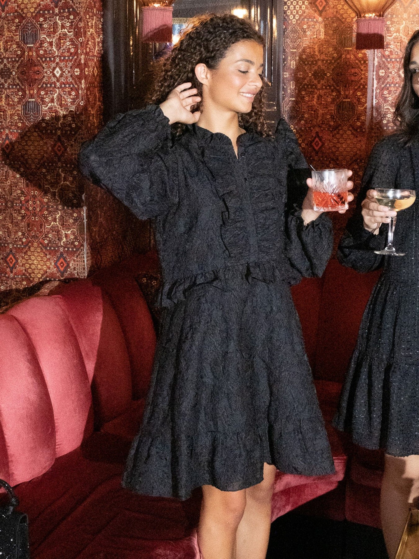Zinka Flower Dress - Black