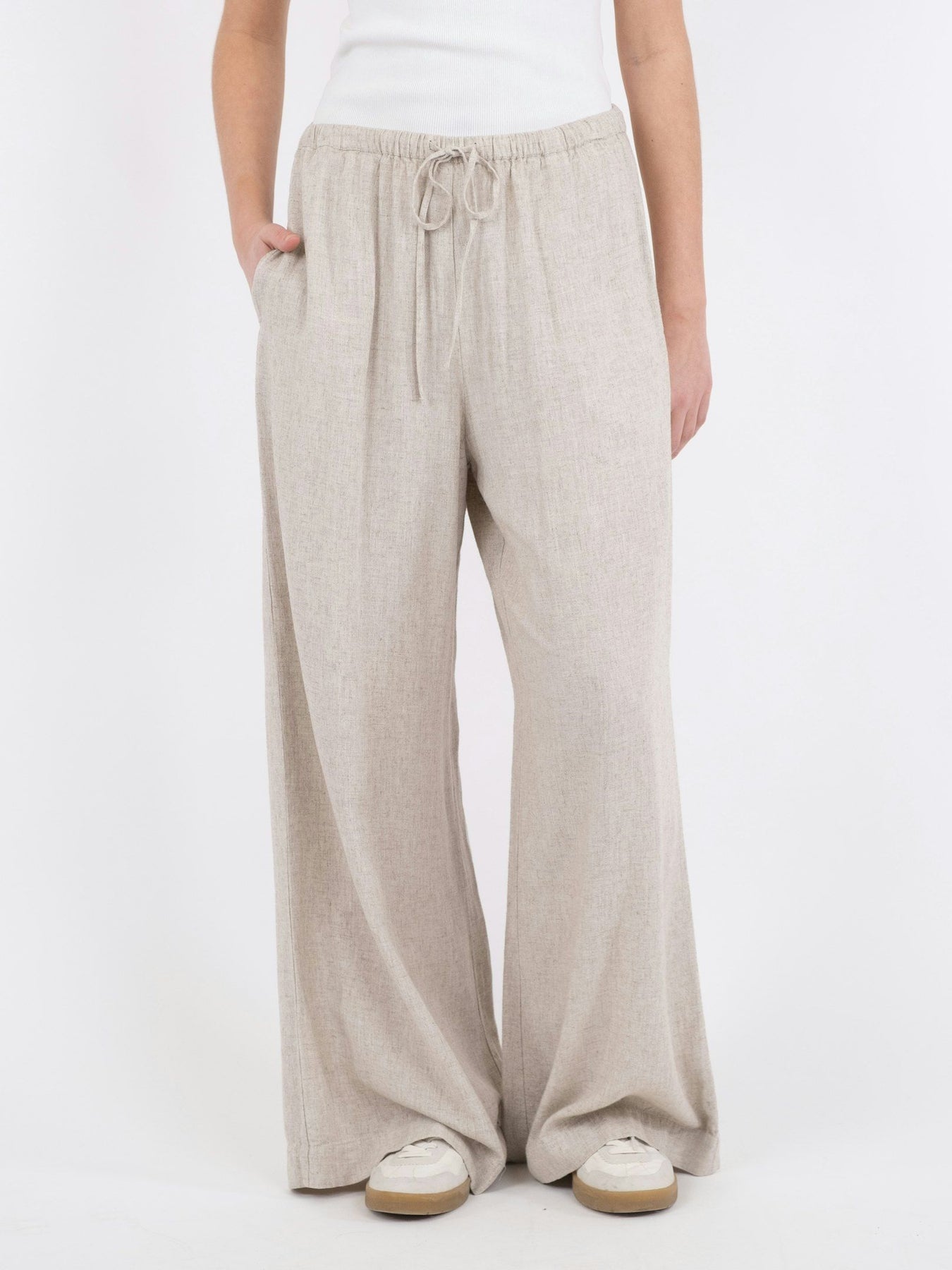 Lissabon Soft Linen Pants - Sand