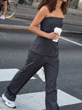Alice Melange Pants - Dark Grey