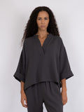 Luma Crepe Blouse - Steel Grey