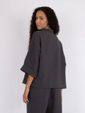 Luma Crepe Blouse - Steel Grey