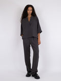 Luma Crepe Blouse - Steel Grey
