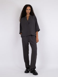Luma Crepe Blouse - Steel Grey