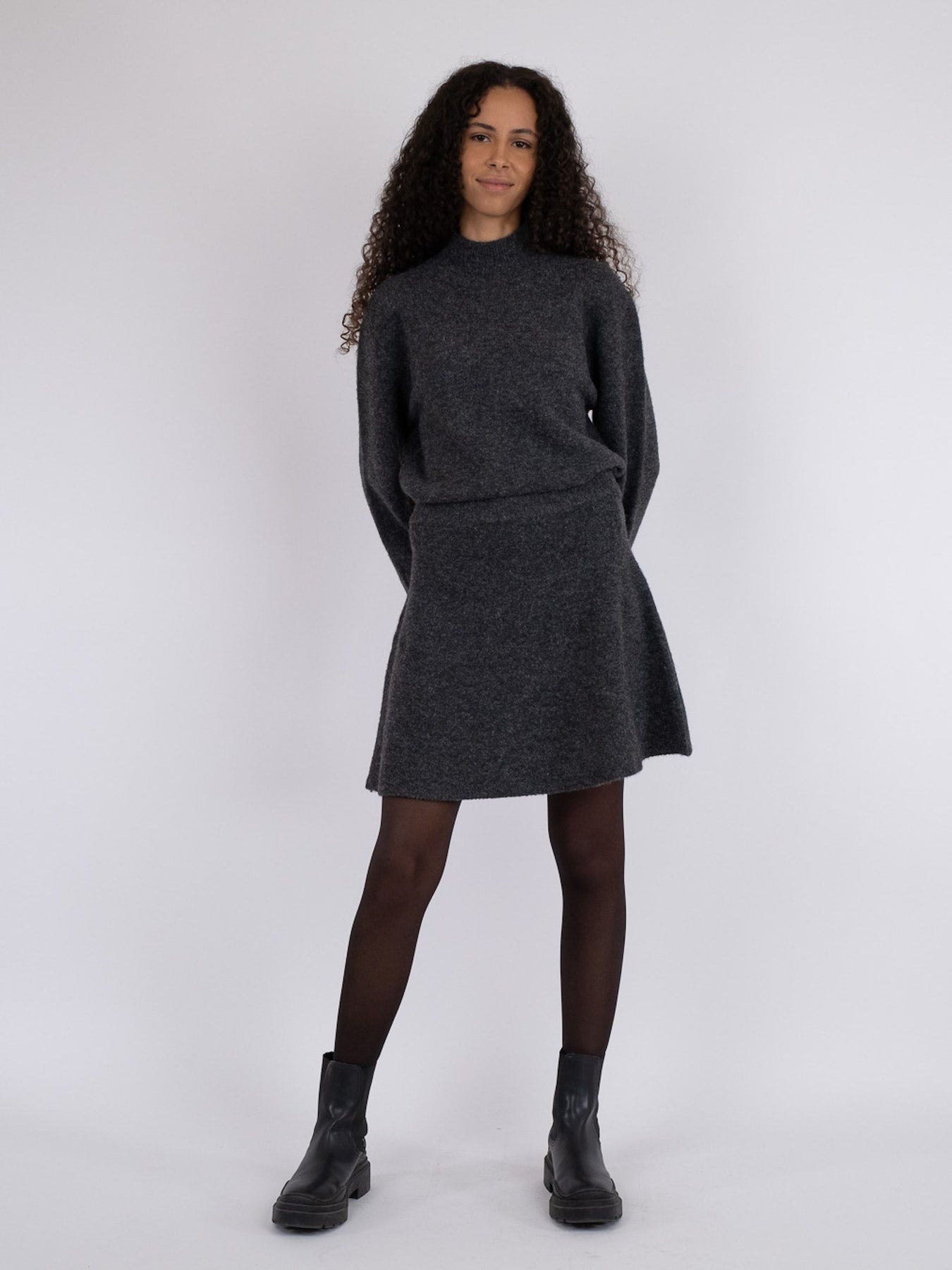 Gisa Knit Skirt - Antracit