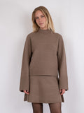 Kiara Knit Blouse - Dusty Brown
