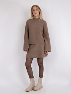 Kiara Knit Blouse - Dusty Brown