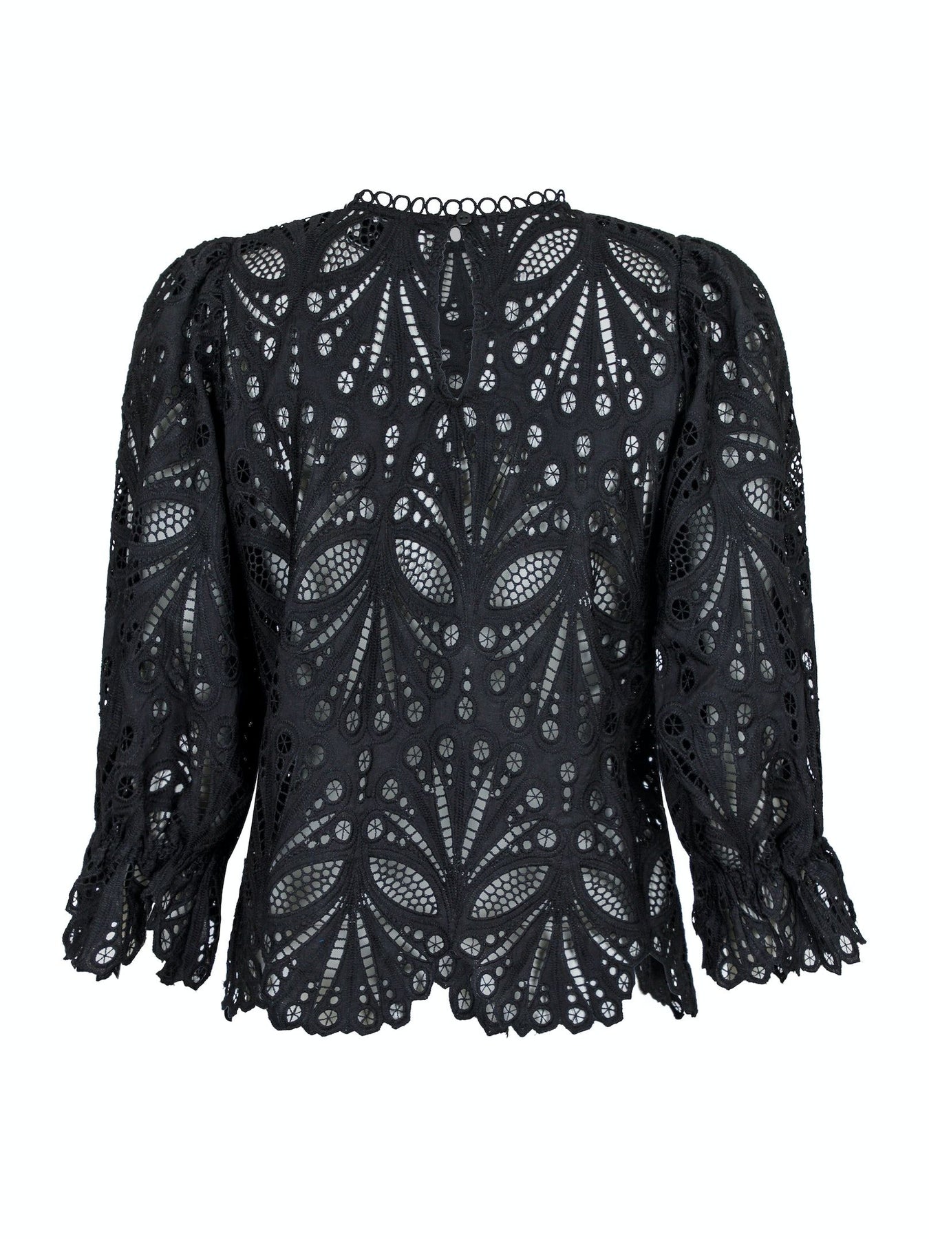 Adela Embroidery Blouse - Black