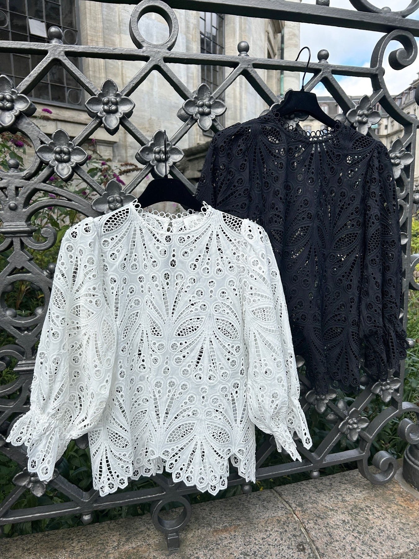 Adela Embroidery Blouse - Black