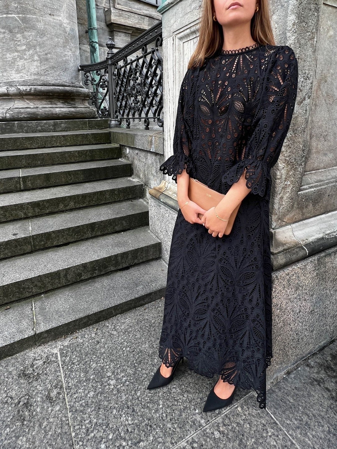Adela Embroidery Blouse - Black