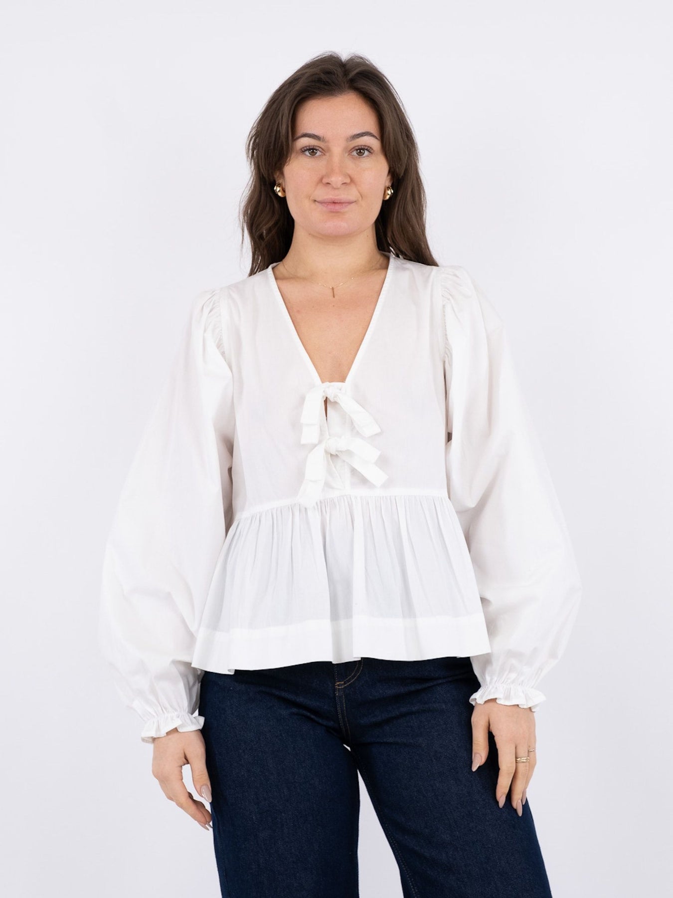 Bessie C Poplin Blouse - White