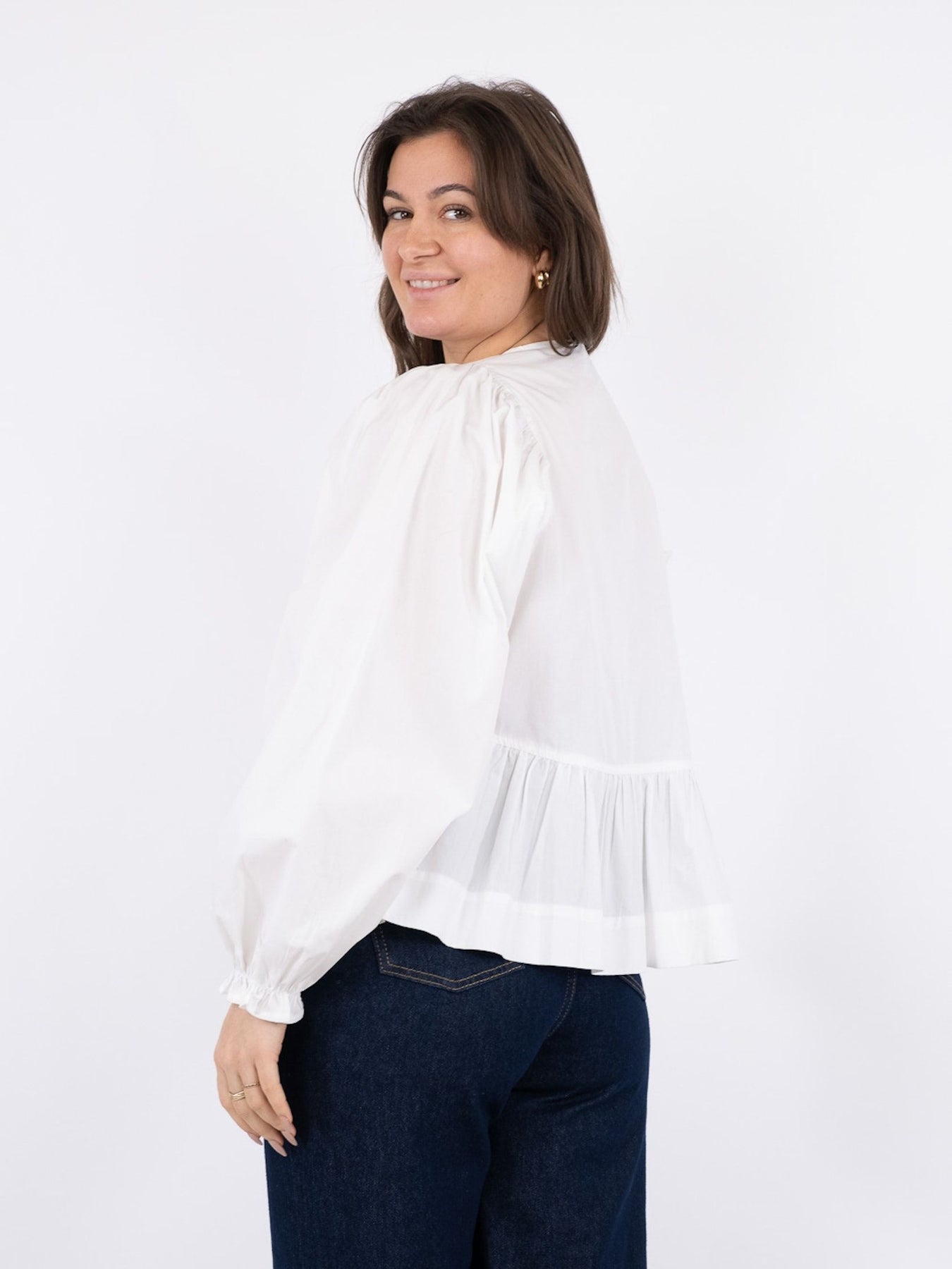 Bessie C Poplin Blouse - White