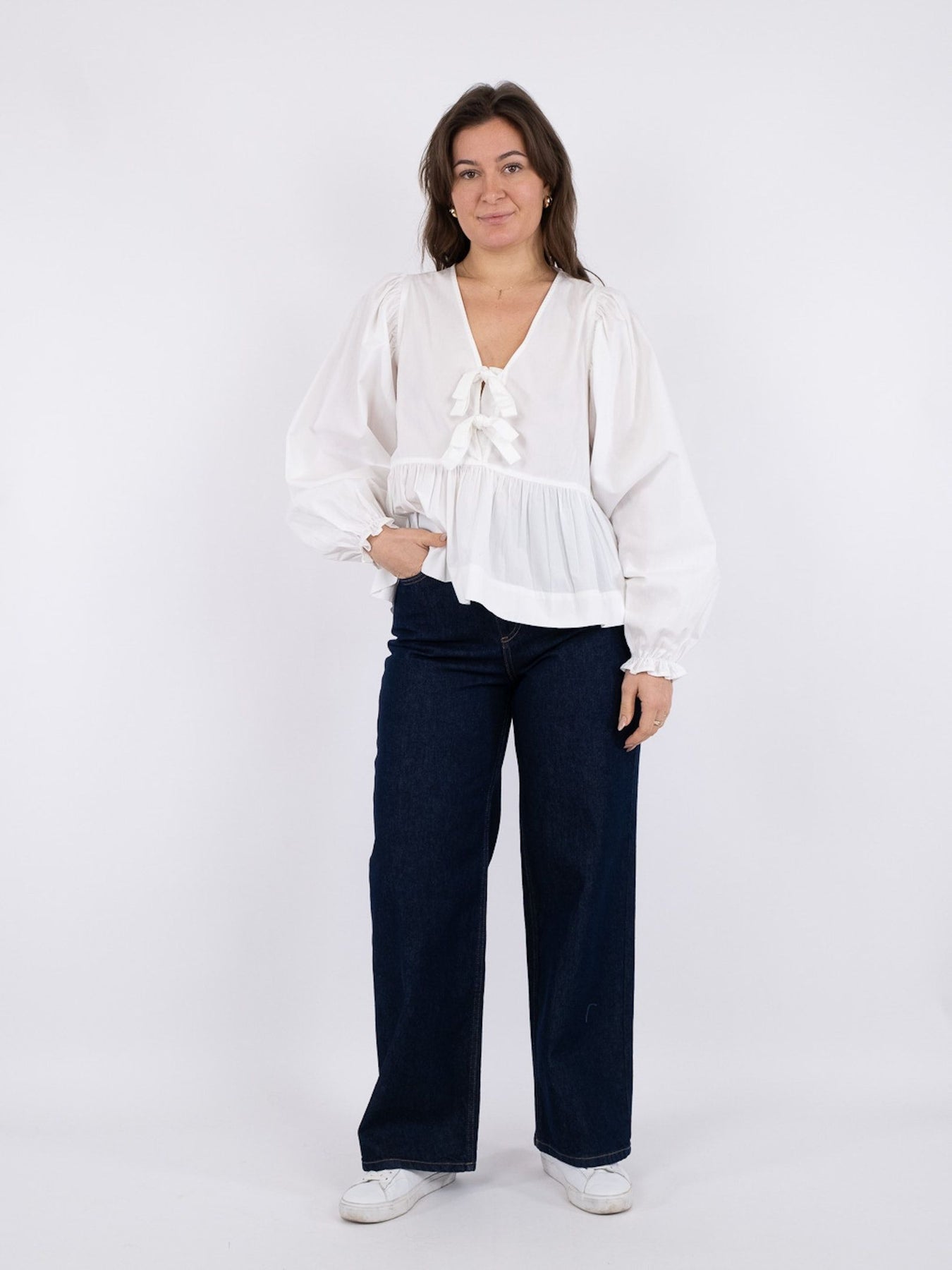 Bessie C Poplin Blouse - White