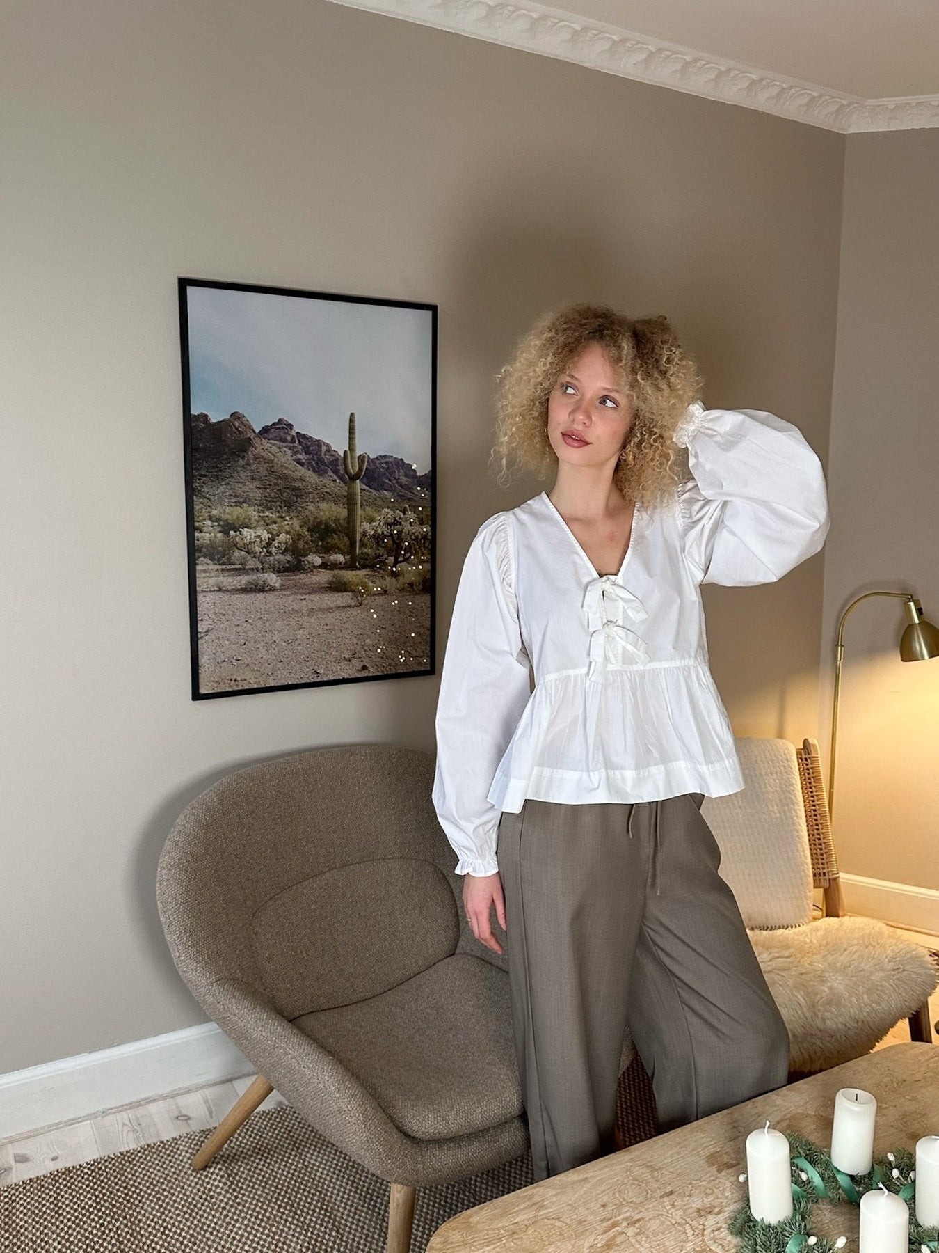 Bessie C Poplin Blouse - White