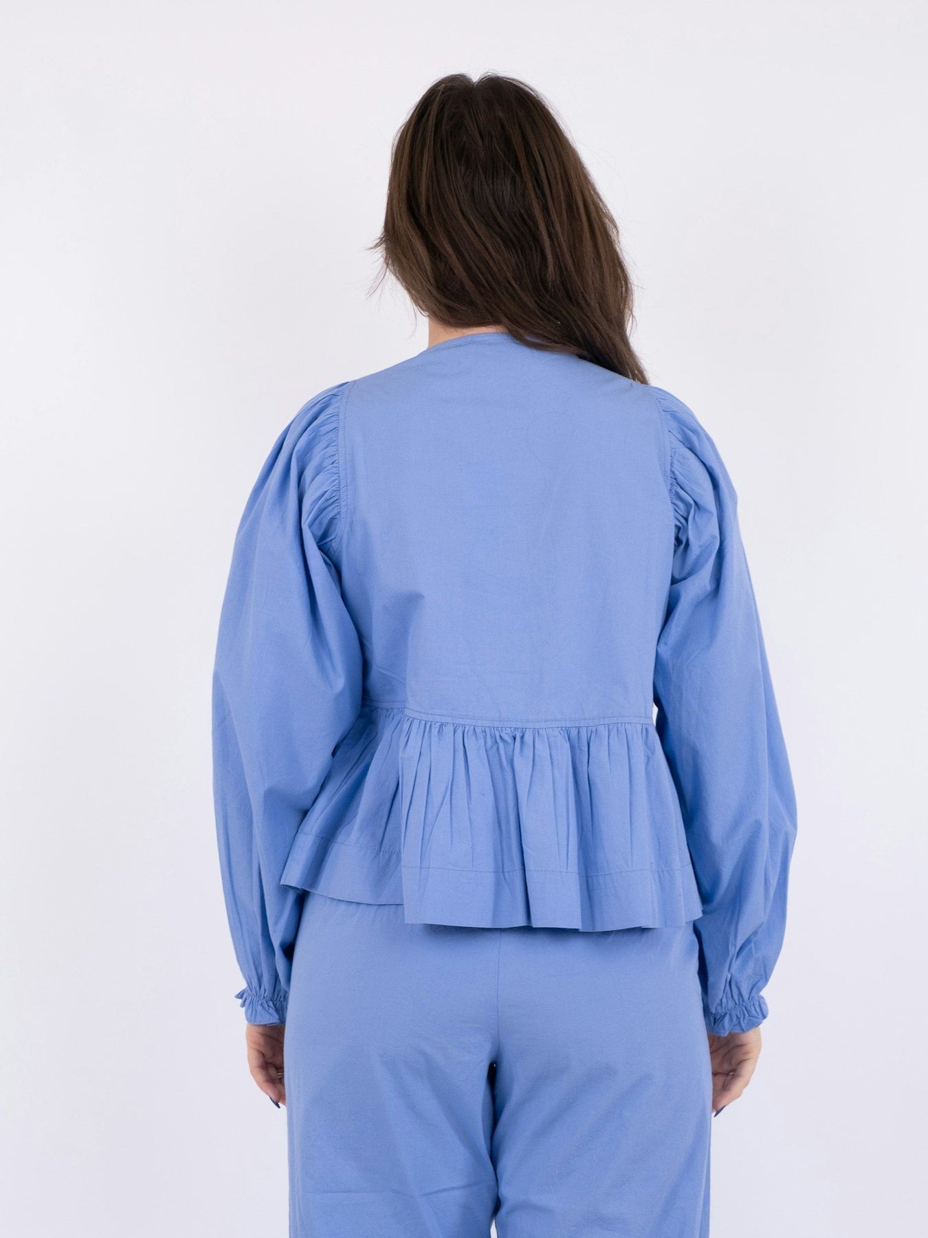Bessie C Poplin Blouse - Light Blue