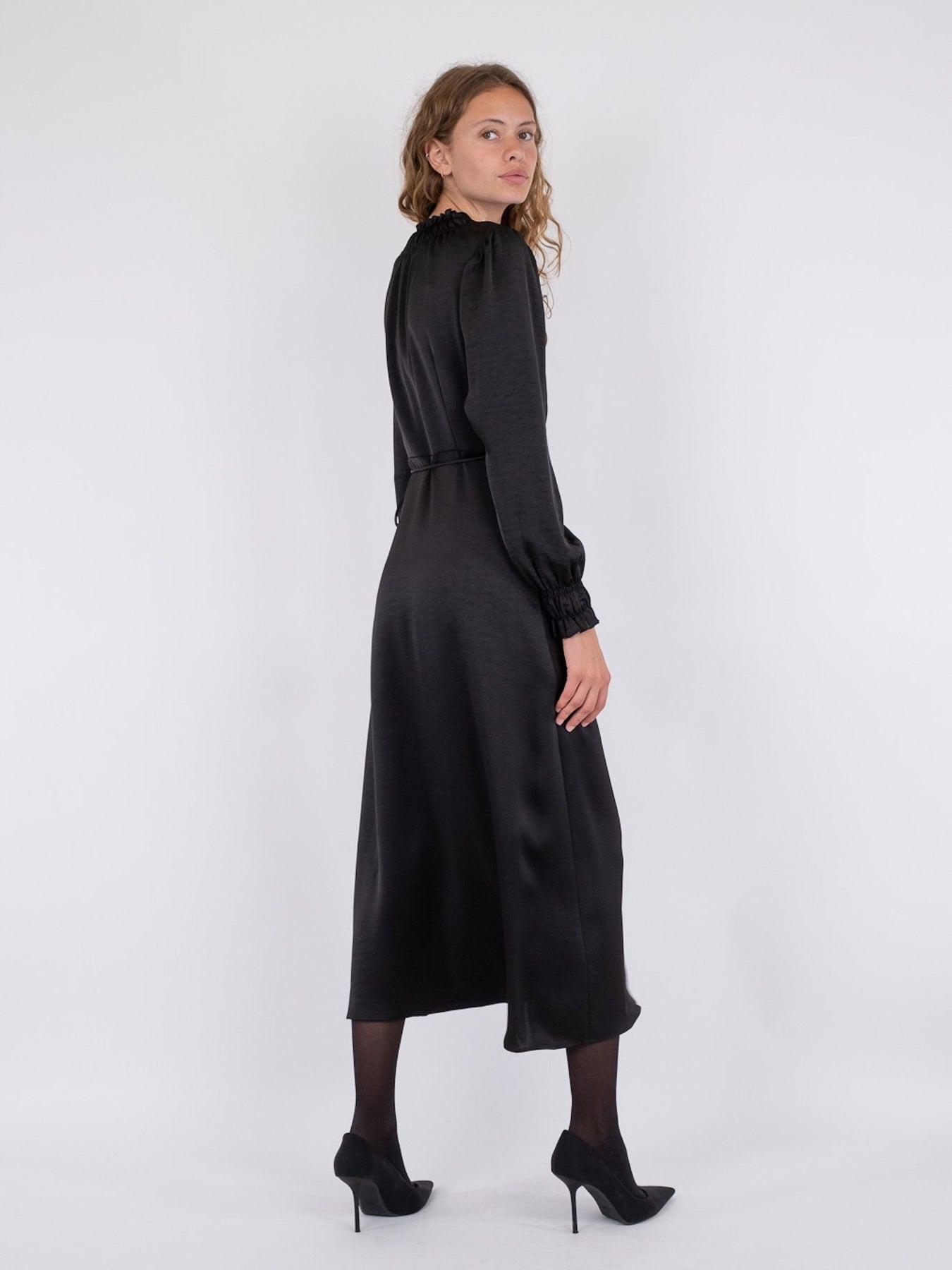 Nakisa Heavy Sateen Dress - Black