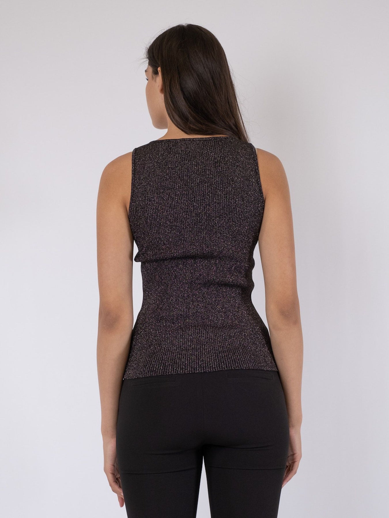 Talia Glitter Knit Top - Black