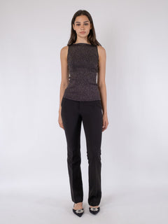 Talia Glitter Knit Top - Black
