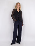Anika Frill Blouse - Black
