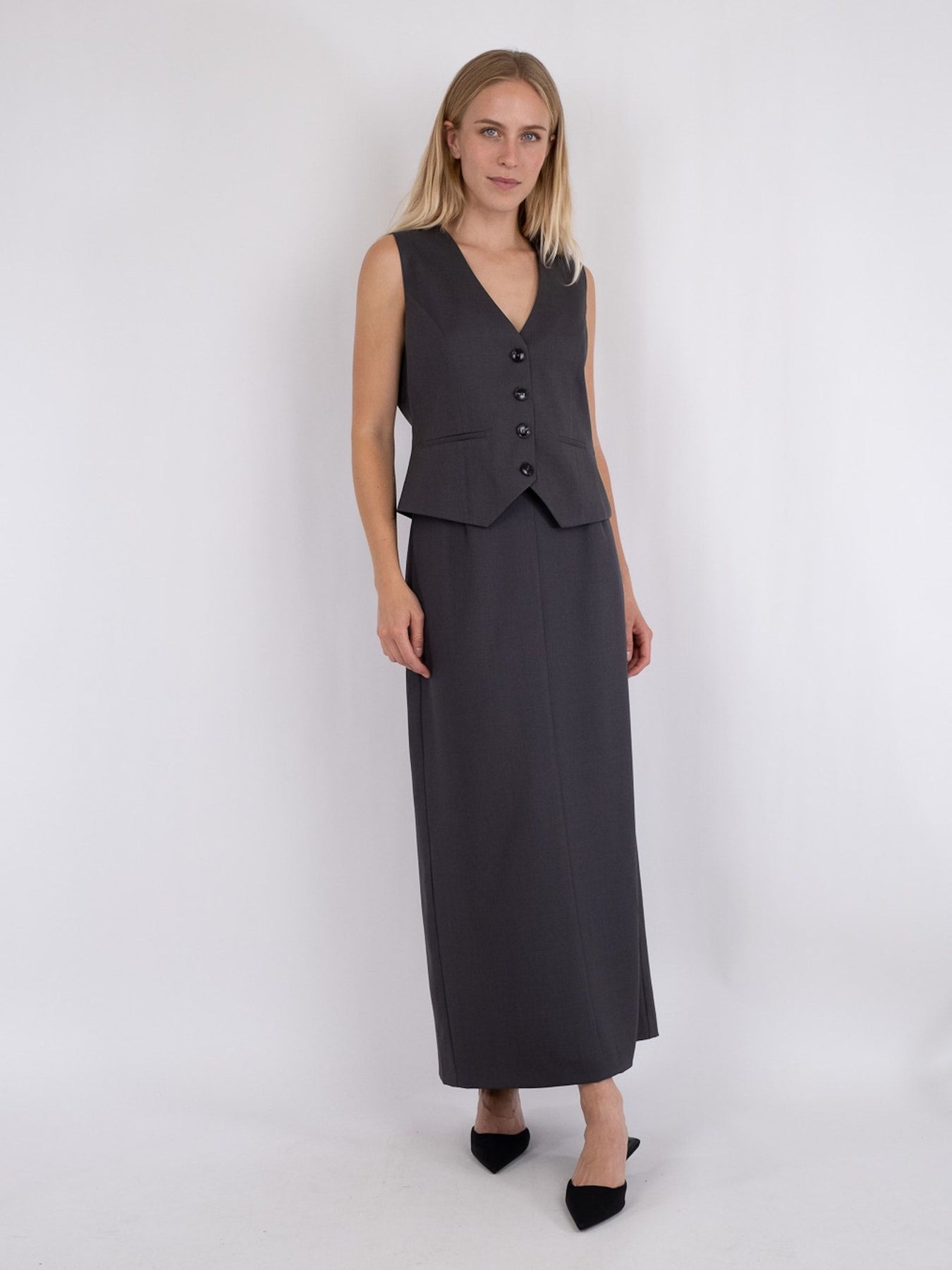 Vipse Melange Skirt - Dark Grey