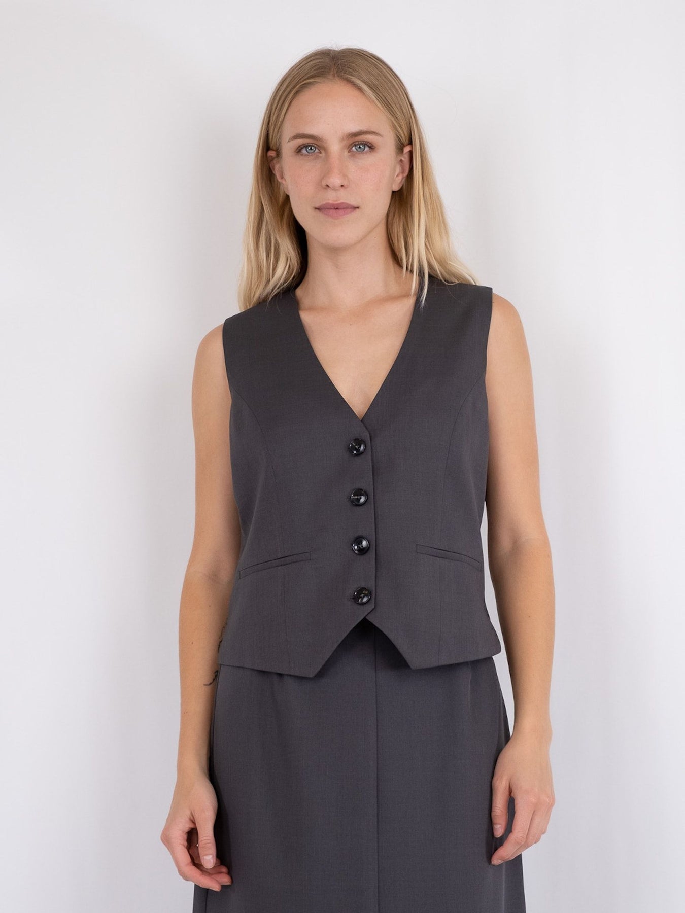 Vendetta Melange Vest - Dark Grey